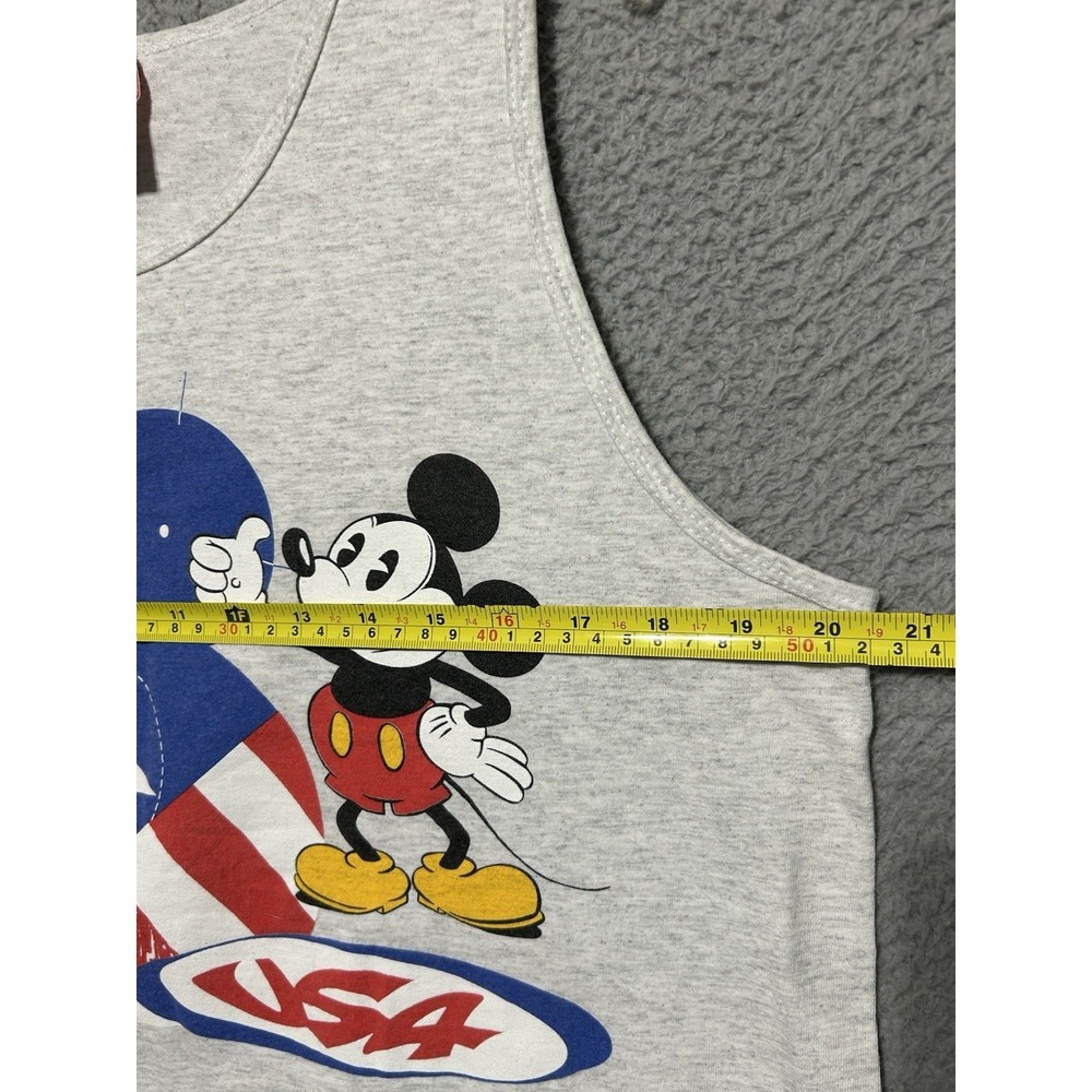 Vintage 1996 Disney Designs Mickey Mouse USA Flag Mouse Ears Tank Top Made USA L - Picture 6 of 11